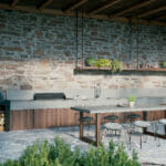 Farmhouse Outdoor kitchen in Caesarstone 406 Clearskies | 1564