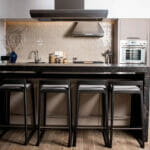 Modern U-Shape kitchen with Island in Caesarstone 5100 Vanilla Noir | 2117