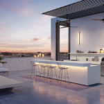 palm shade outdoor kitchen countertop