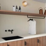 laundry room with grey countertops