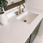 Close up shot of bathroom makeover