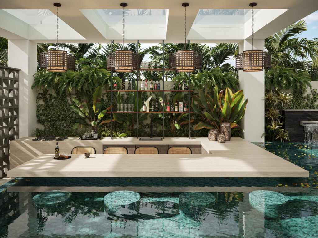 Caesarstone Porcelain Lioli 550 Silvax outdoor kitchen