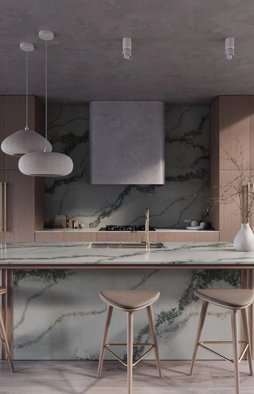 Caesarstone 8100 Calacatta Lacebound Kitchen