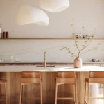 Caesarstone Lioli Porcelain 509 Onyxa kitchen with island