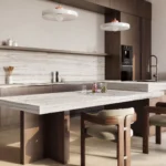 Caesarstone Lioli Porcelain 534 Everline kitchen with island