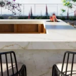Caesarstone Lioli Porcelain 535 Goldesse outdoor kitchen
