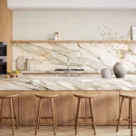 Caesarstone Lioli Porcelain 536 Antikella kitchen with island