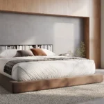 Caesarstone Lioli Porcelain Cladding with 231 Charcoal Leather on Bedroom walls