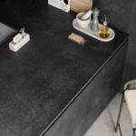 Caesarstone Lioli Porcelain 311 Graphite Metal Black Kitchen with island