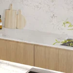Caesarstone ICON 5105 Calacatta Dreamwave Fusion white one wall kitchen with island