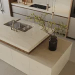 Caesarstone ICON 8250 Andes Trail beige modern kitchen with island