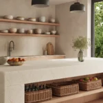 Caesarstone ICON 8251 Taj Whisper beige modern kitchen