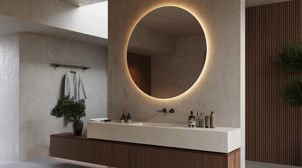 Caesarstone ICON 8252 Sedara beige modern bathroom