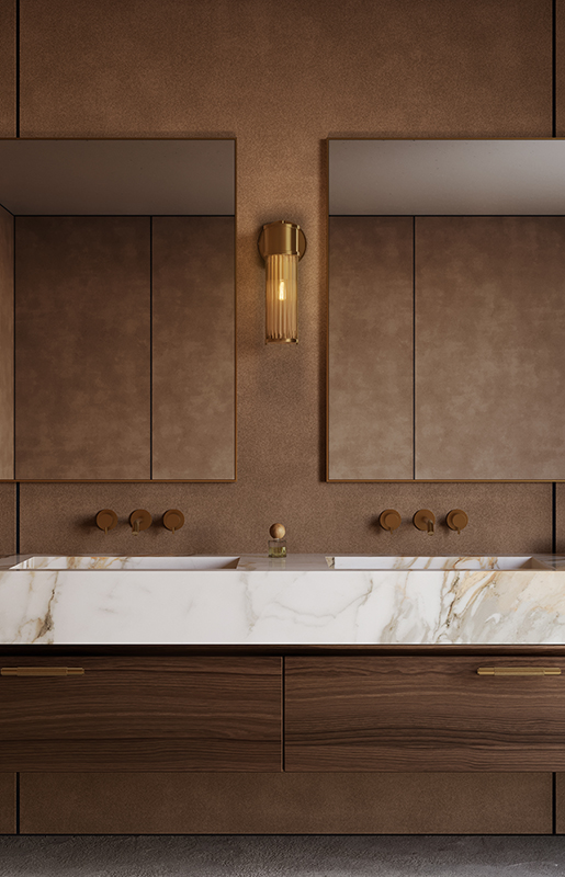 Porcelain Lioli 232 Cider Leather Bathroom