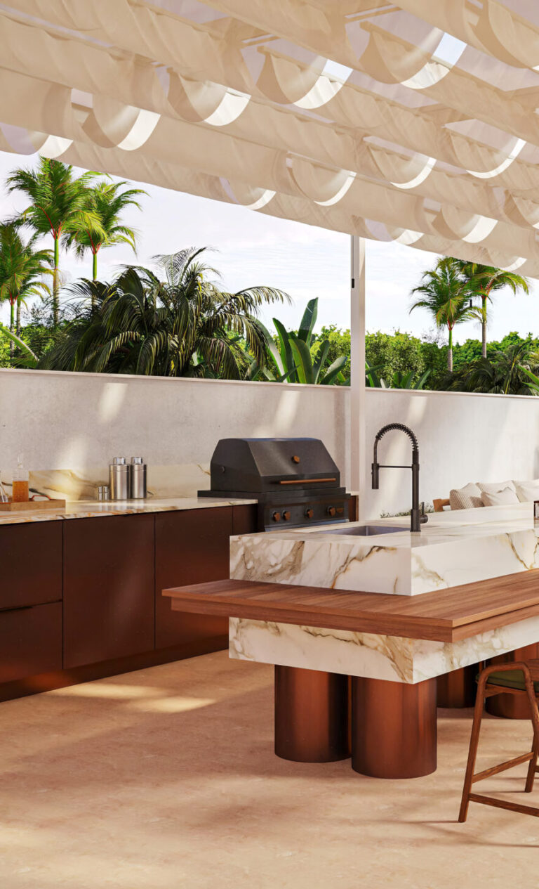 Caesarstone Porcelain Lioli 536 Antikella outdoor kitchen