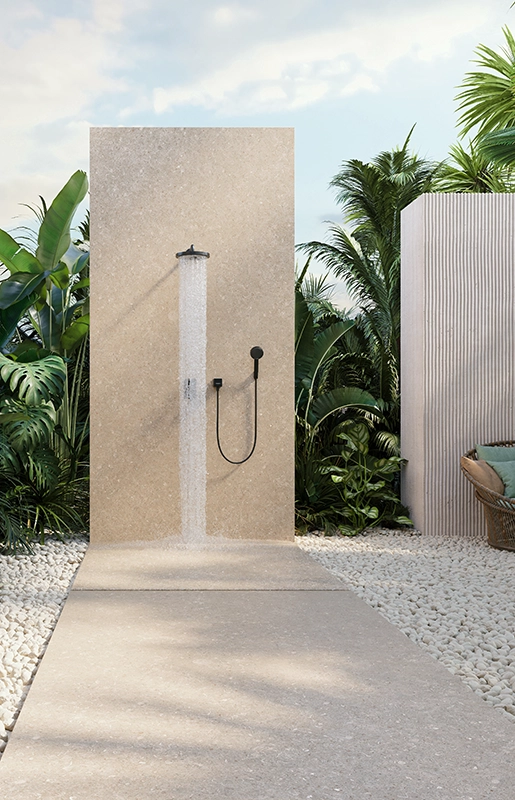 Caesarstone Porcelain Lioli 546 Thalassa Outdoor bathroom