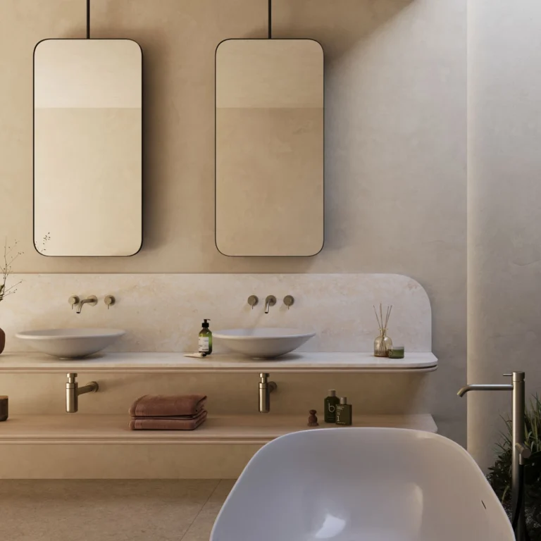 Caesarstone ICON bathroom with 8151 Moonflow