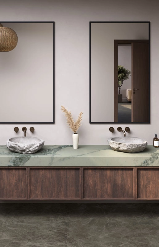 Caesarstone 8477 Ocean Sage Bathroom